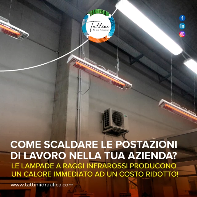 Le lampade a raggi infrarossi di ultima generazione irraggiano calore in modo immediato, diretto, e con la massima efficienza, non inquinano e non necessitano  manutenzione.

Rivolgiti ai nostri consulenti per avere  maggiori informazioni:
📞 0542/641549
📍 Via I° Maggio 70/A, Imola, BO
📨 tattini@tattiniidraulica.it
💻 www.tattiniidraulica.it

#lampadeinfrarossi #industria #produzione #inverno #freddo #climagradevole  #riscaldamentoraggiinfrarossi #riscaldamento #impianti #riscaldamentoelettrico